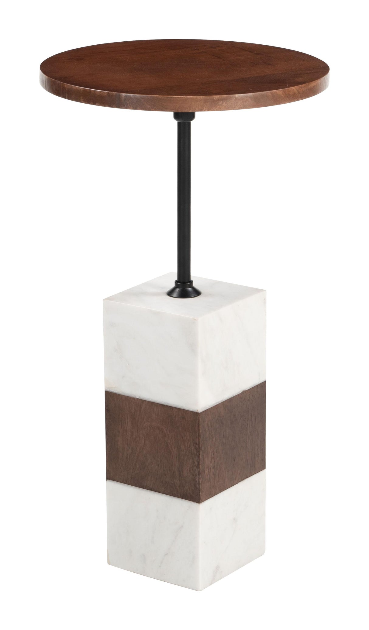 ZUO Stuk Side Table Brown & White