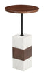ZUO Stuk Side Table Brown & White