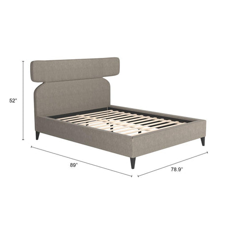 ZUO Dusa Queen Bed Olive Brown