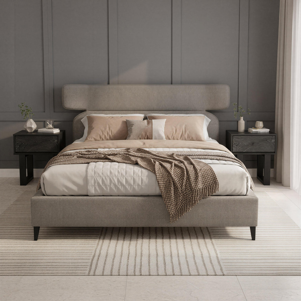 ZUO Dusa King Bed Olive Brown