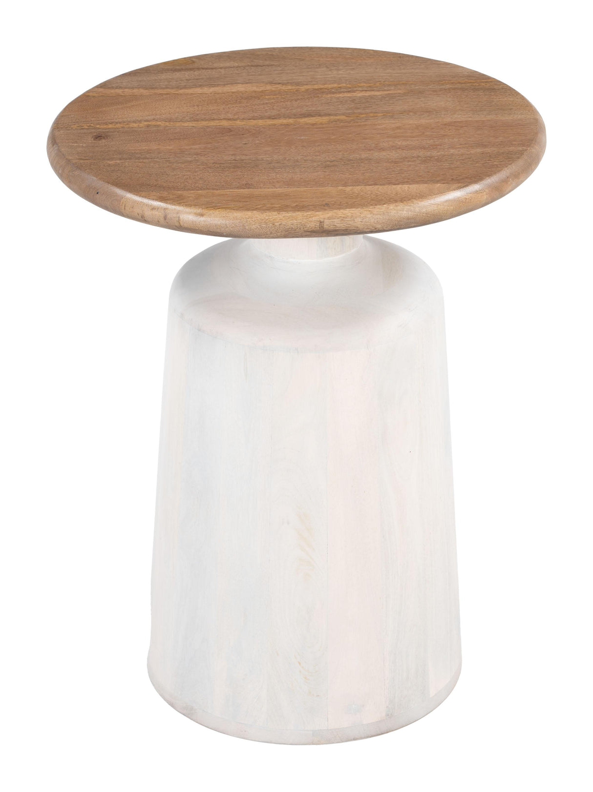 ZUO Goblet Side Table Brown & White