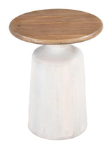 ZUO Goblet Side Table Brown & White