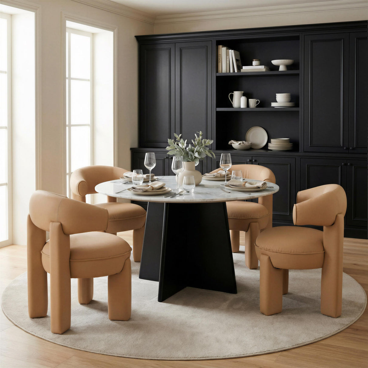 ZUO Strela Dining Table White & Black