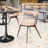 ZUO Saku Swivel Dining Chair Beige & Brown