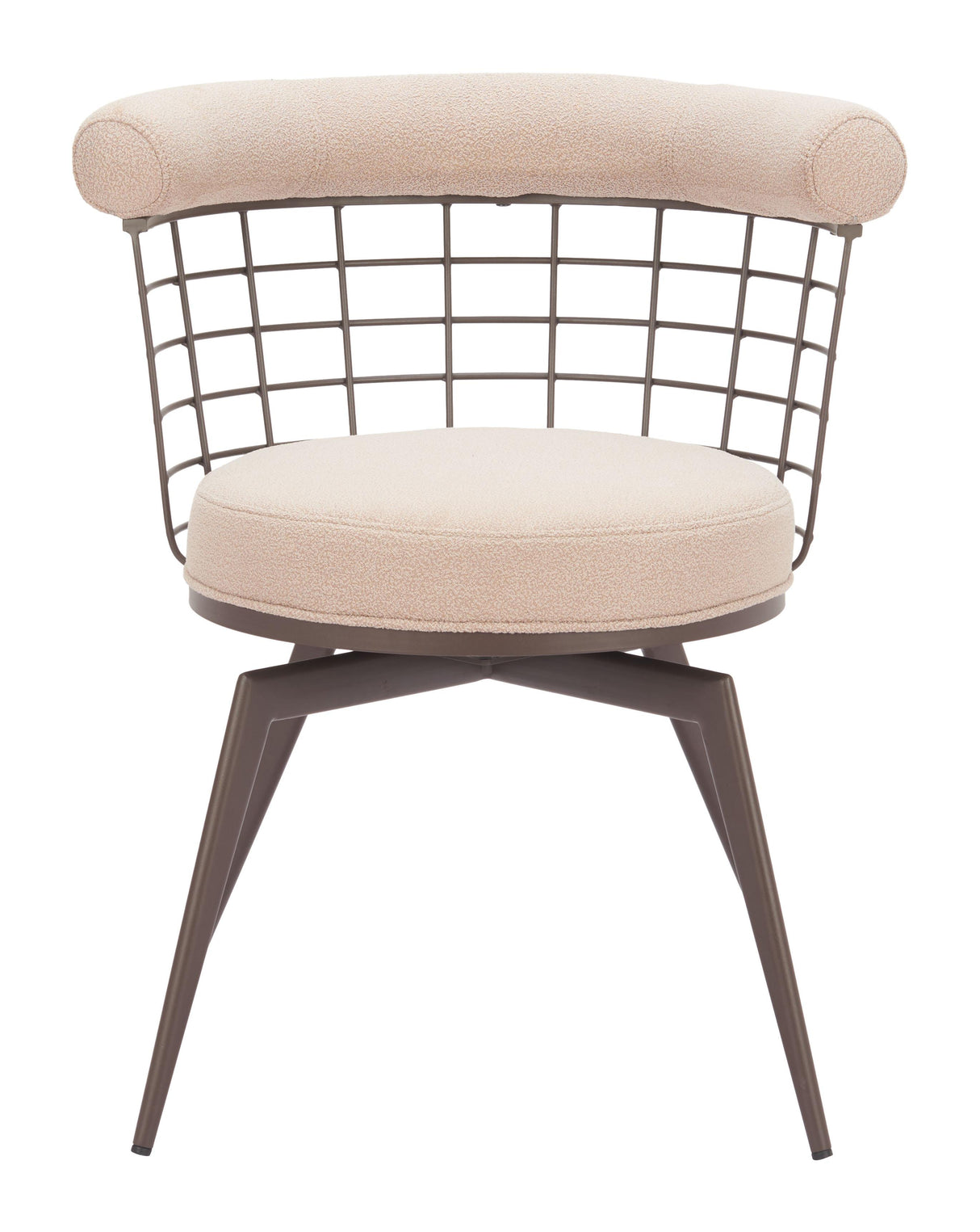 ZUO Saku Swivel Dining Chair Beige & Brown