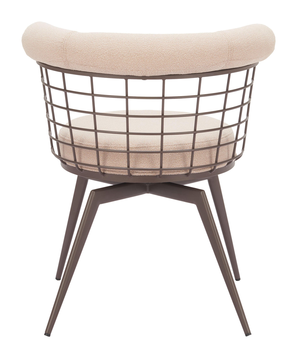 ZUO Saku Swivel Dining Chair Beige & Brown
