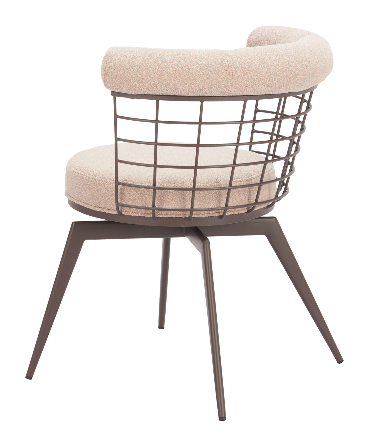 ZUO Saku Swivel Dining Chair Beige & Brown