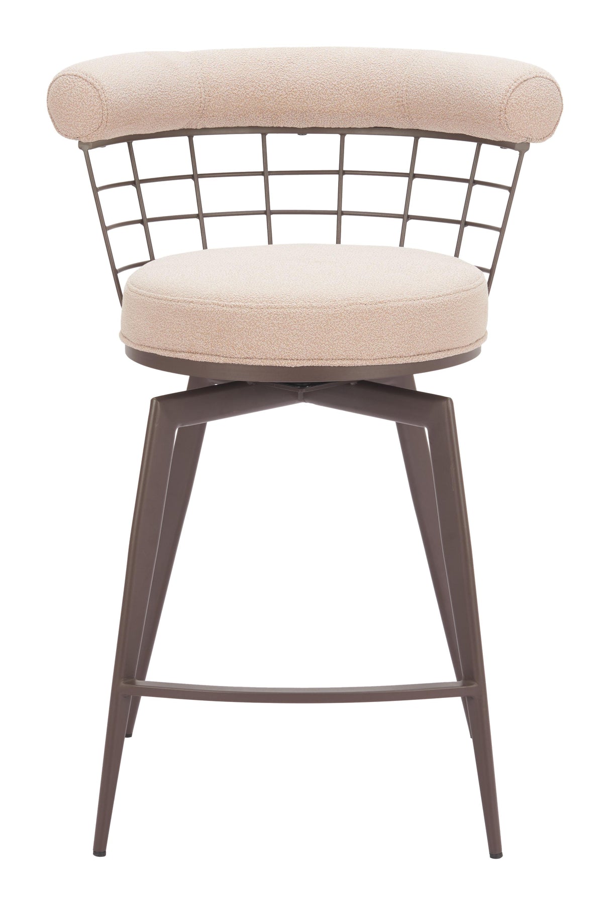 ZUO Saku Swivel Counter Stool Beige & Brown