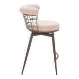 ZUO Saku Swivel Counter Stool Beige & Brown