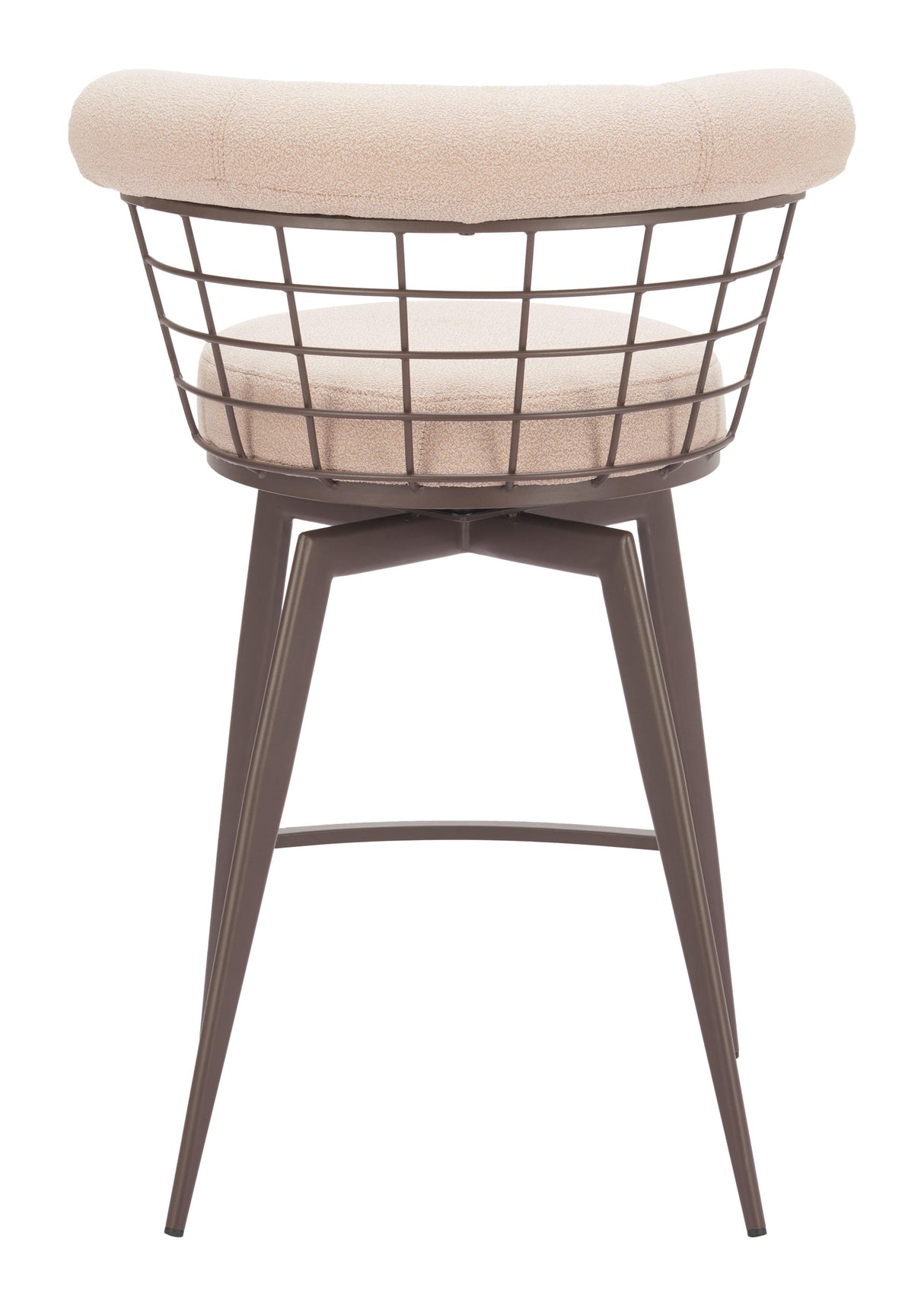 ZUO Saku Swivel Counter Stool Beige & Brown