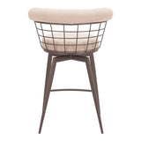 ZUO Saku Swivel Counter Stool Beige & Brown