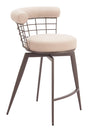 ZUO Saku Swivel Counter Stool Beige & Brown