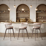 ZUO Saku Swivel Barstool Beige & Brown