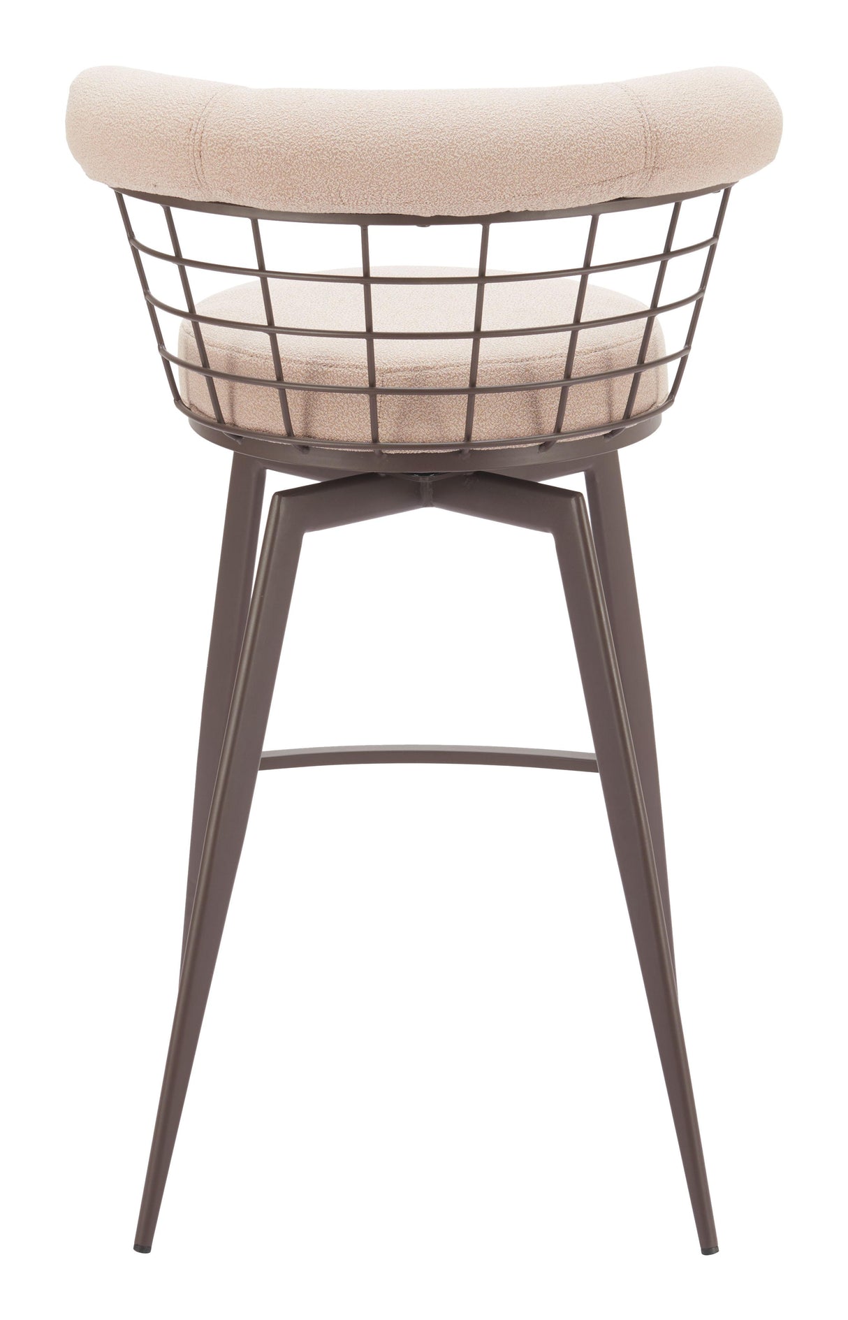 ZUO Saku Swivel Barstool Beige & Brown