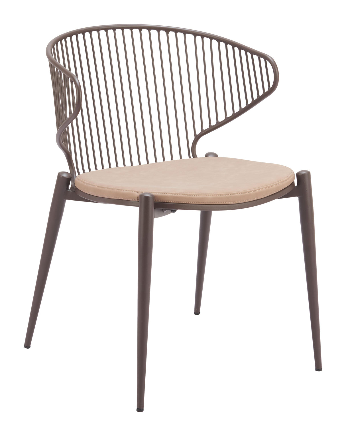ZUO Silues Dining Chair (Set of 2) Taupe & Brown