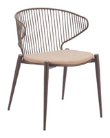 ZUO Silues Dining Chair (Set of 2) Taupe & Brown