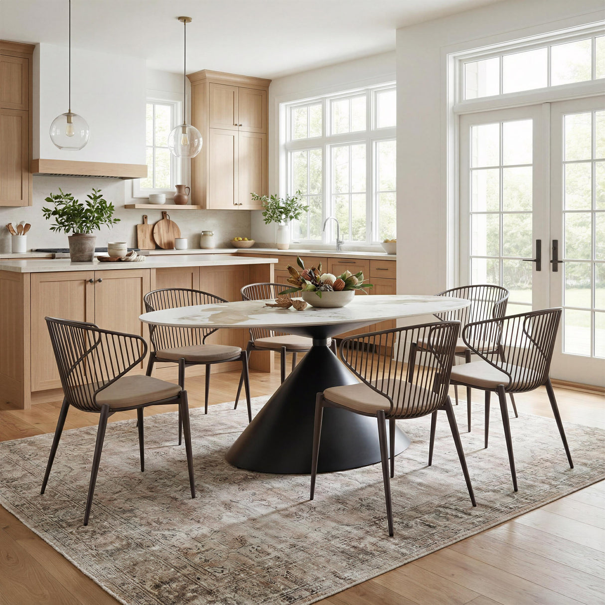 ZUO Silues Dining Chair (Set of 2) Taupe & Brown