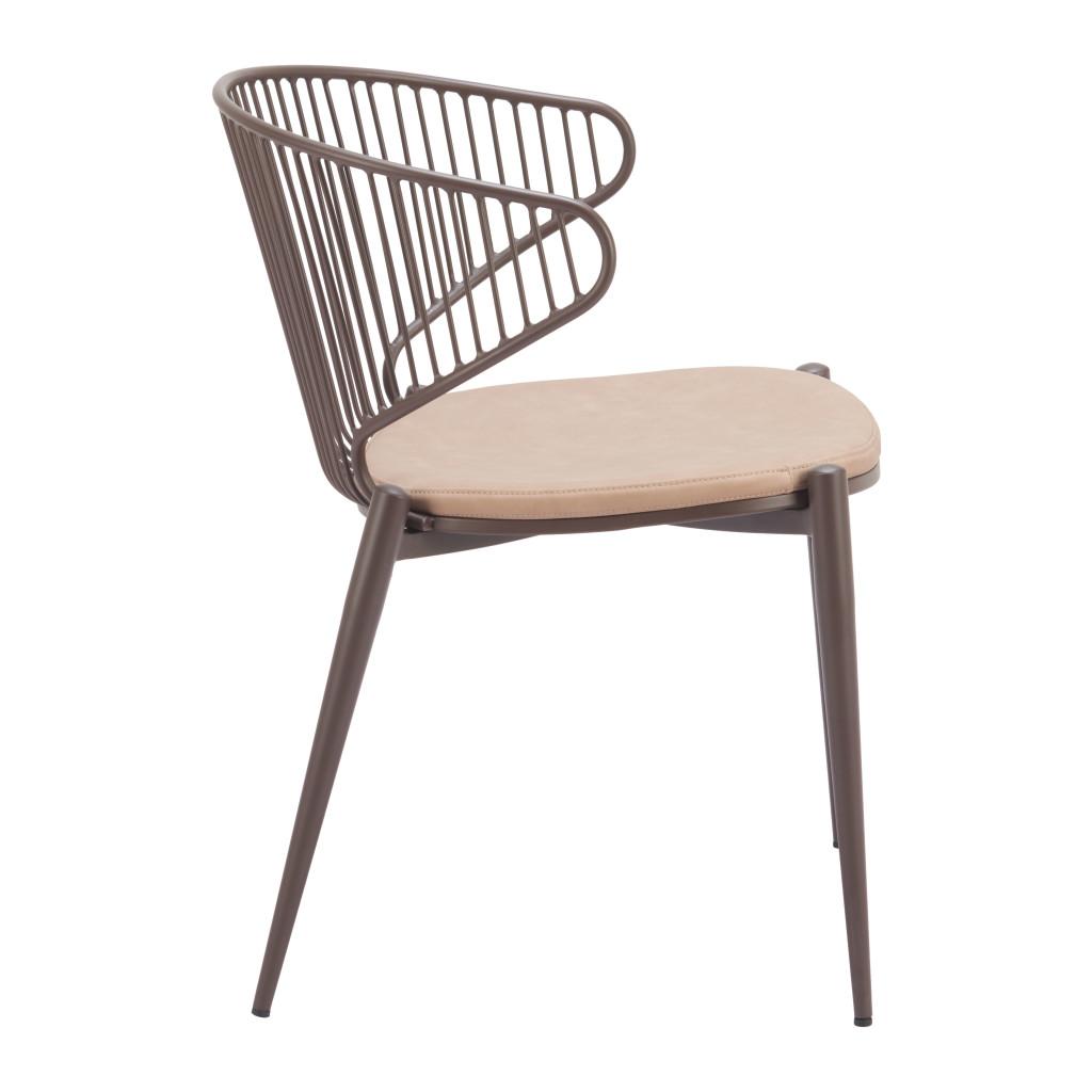 ZUO Silues Dining Chair Taupe & Brown