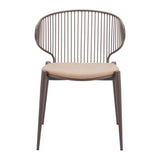 ZUO Silues Dining Chair Taupe & Brown
