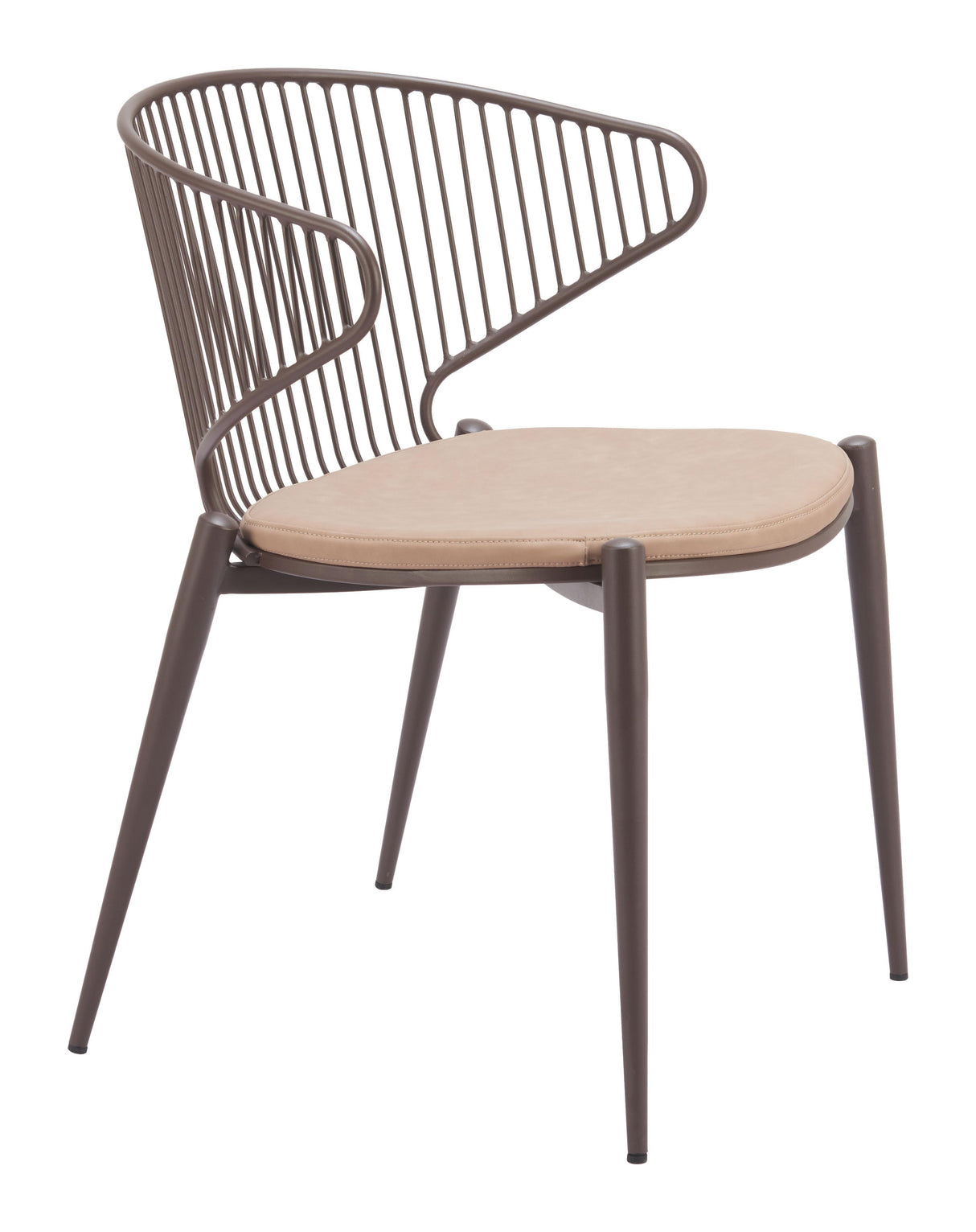 ZUO Silues Dining Chair (Set of 2) Taupe & Brown
