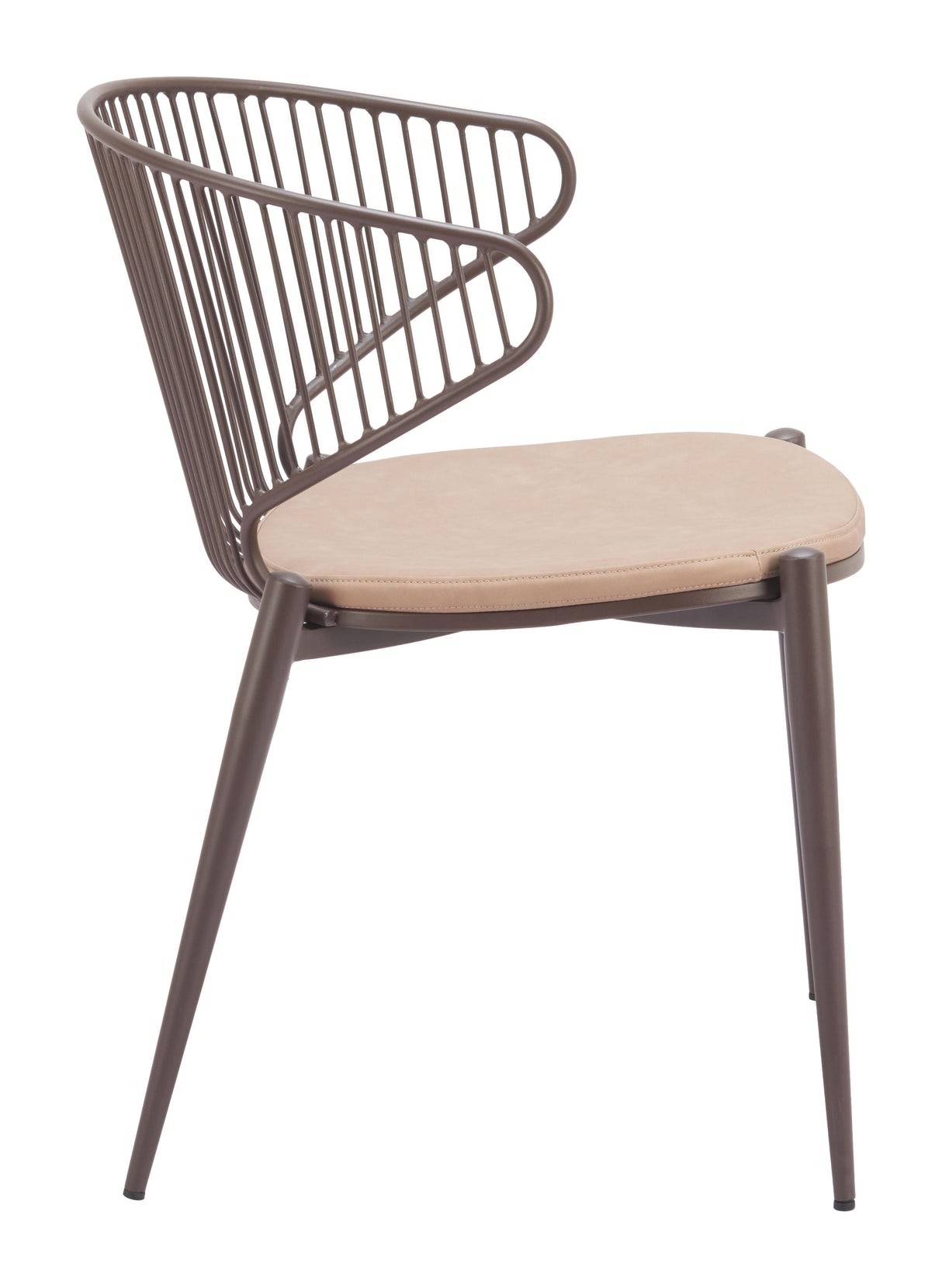 ZUO Silues Dining Chair (Set of 2) Taupe & Brown