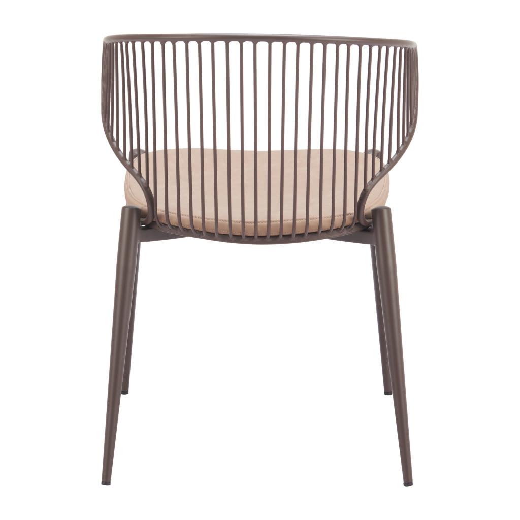 ZUO Silues Dining Chair Taupe & Brown