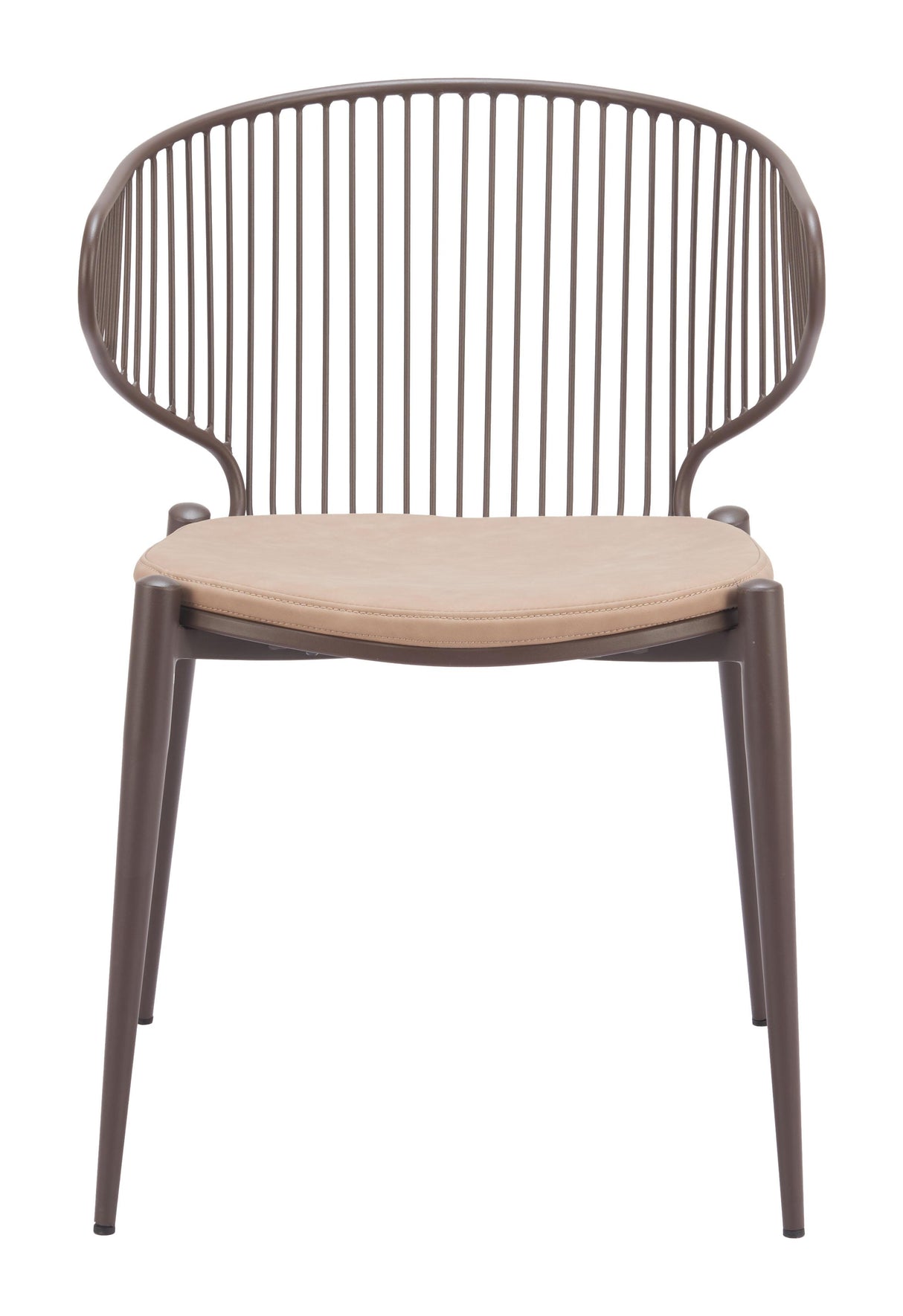 ZUO Silues Dining Chair (Set of 2) Taupe & Brown