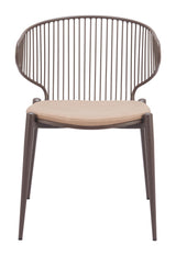 ZUO Silues Dining Chair (Set of 2) Taupe & Brown