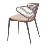 ZUO Silues Dining Chair Taupe & Brown