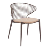 ZUO Silues Dining Chair Taupe & Brown