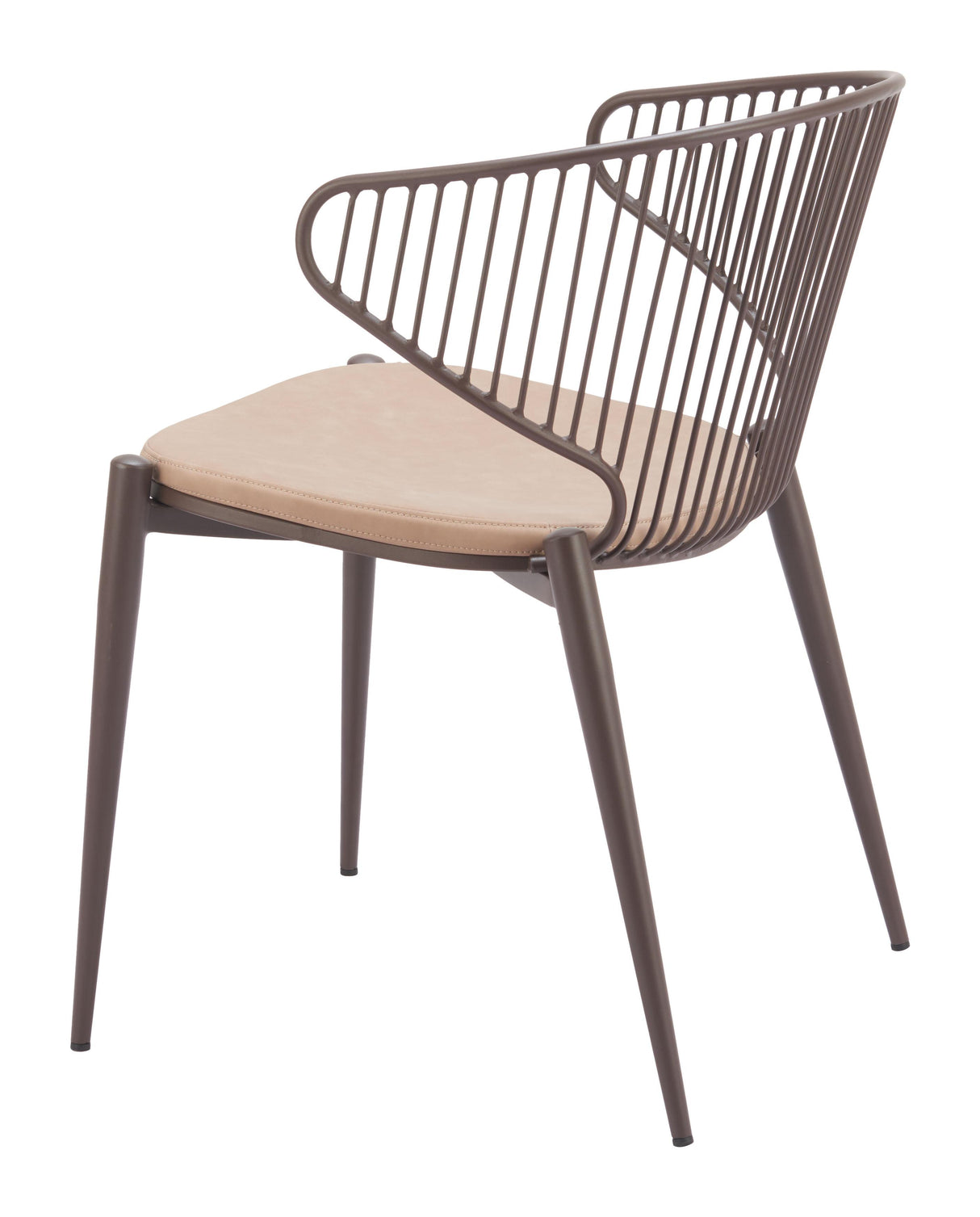 ZUO Silues Dining Chair (Set of 2) Taupe & Brown