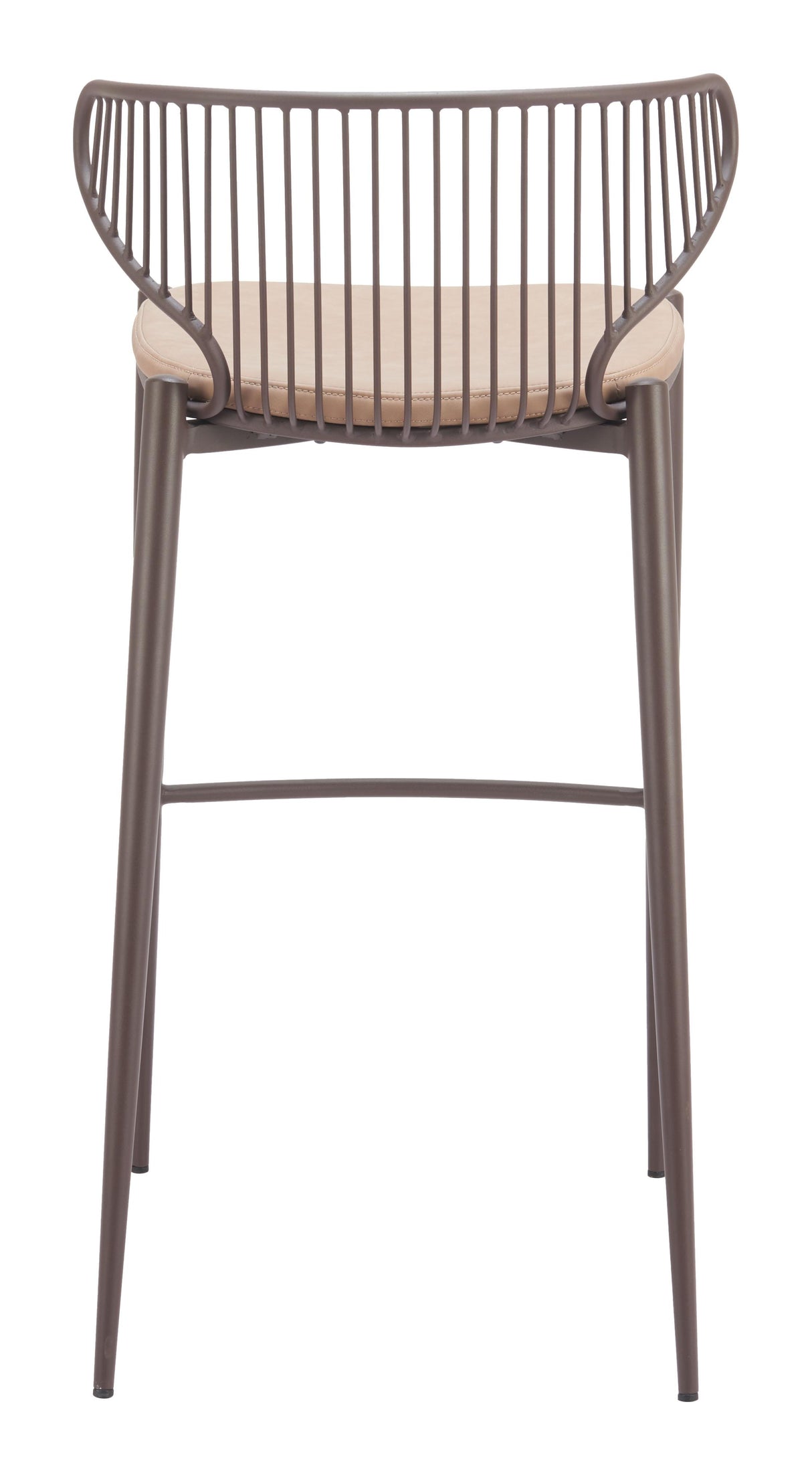 ZUO Silues Barstool (Set of 2) Taupe & Brown