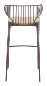 ZUO Silues Barstool (Set of 2) Taupe & Brown