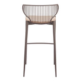 ZUO Silues Barstool (Set of 2) Taupe & Brown