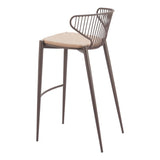 ZUO Silues Barstool (Set of 2) Taupe & Brown