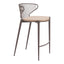 ZUO Silues Counter Stool (Set of 2) Taupe & Brown