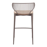 ZUO Silues Counter Stool (Set of 2) Taupe & Brown