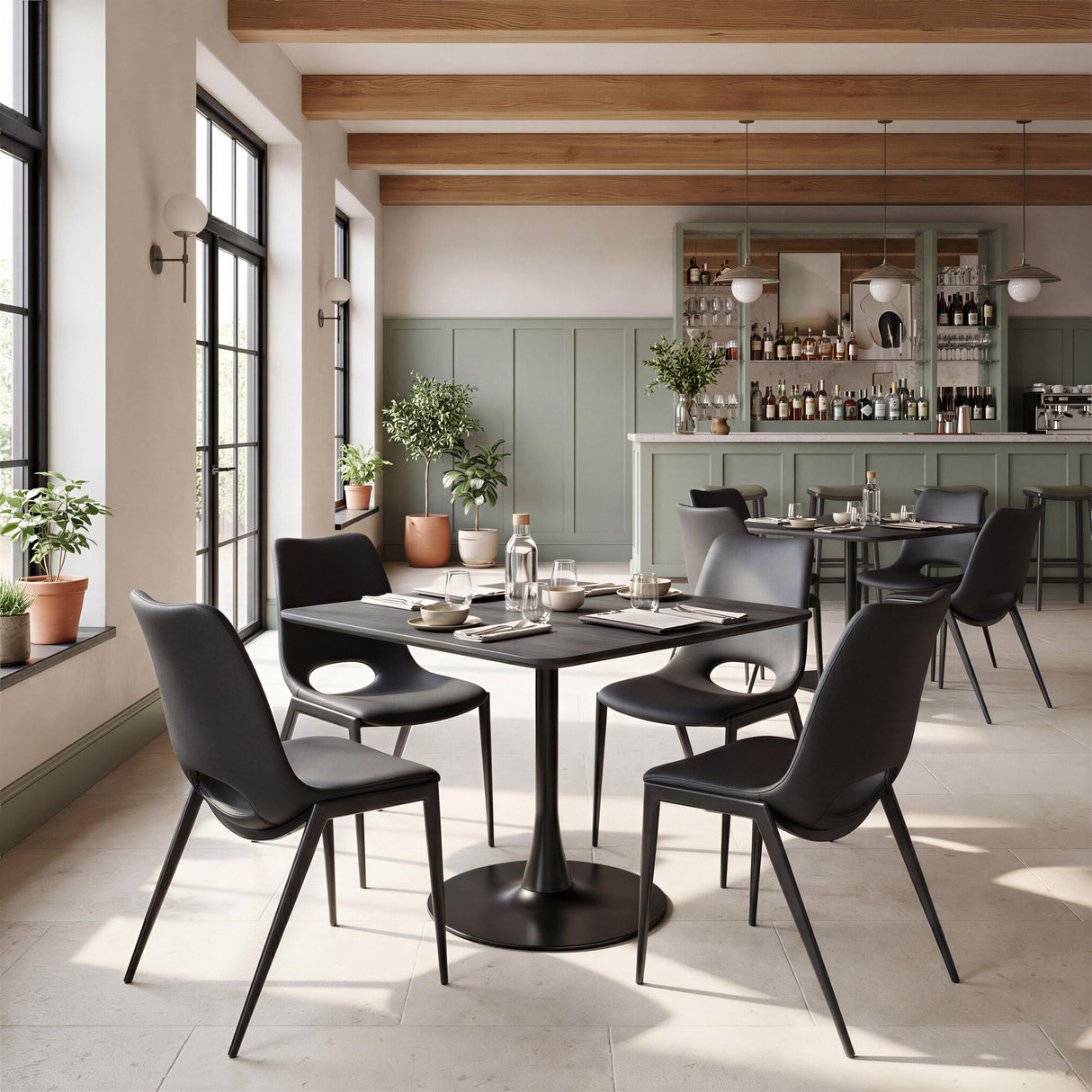 ZUO Desi Armless Dining Chair (Set of 2) Black