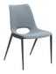 ZUO Desi Armless Dining Chair (Set of 2) Azure Gray
