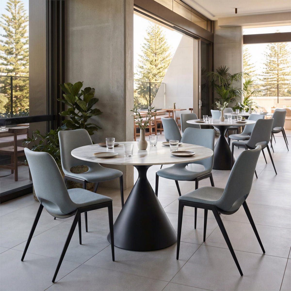 ZUO Desi Armless Dining Chair (Set of 2) Azure Gray