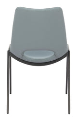 ZUO Desi Armless Dining Chair (Set of 2) Azure Gray