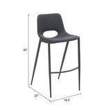 ZUO Desi Armless Barstool (Set of 2) Black