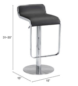 ZUO Equino Barstool Black