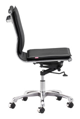 ZUO Lider Plus Armless Office Chair Black
