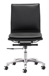 ZUO Lider Plus Armless Office Chair Black