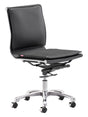 ZUO Lider Plus Armless Office Chair Black