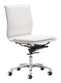 ZUO Lider Plus Armless Office Chair White