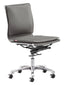ZUO Lider Plus Armless Office Chair Gray