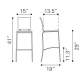 ZUO Criss Cross Barstool (Set of 2) Black