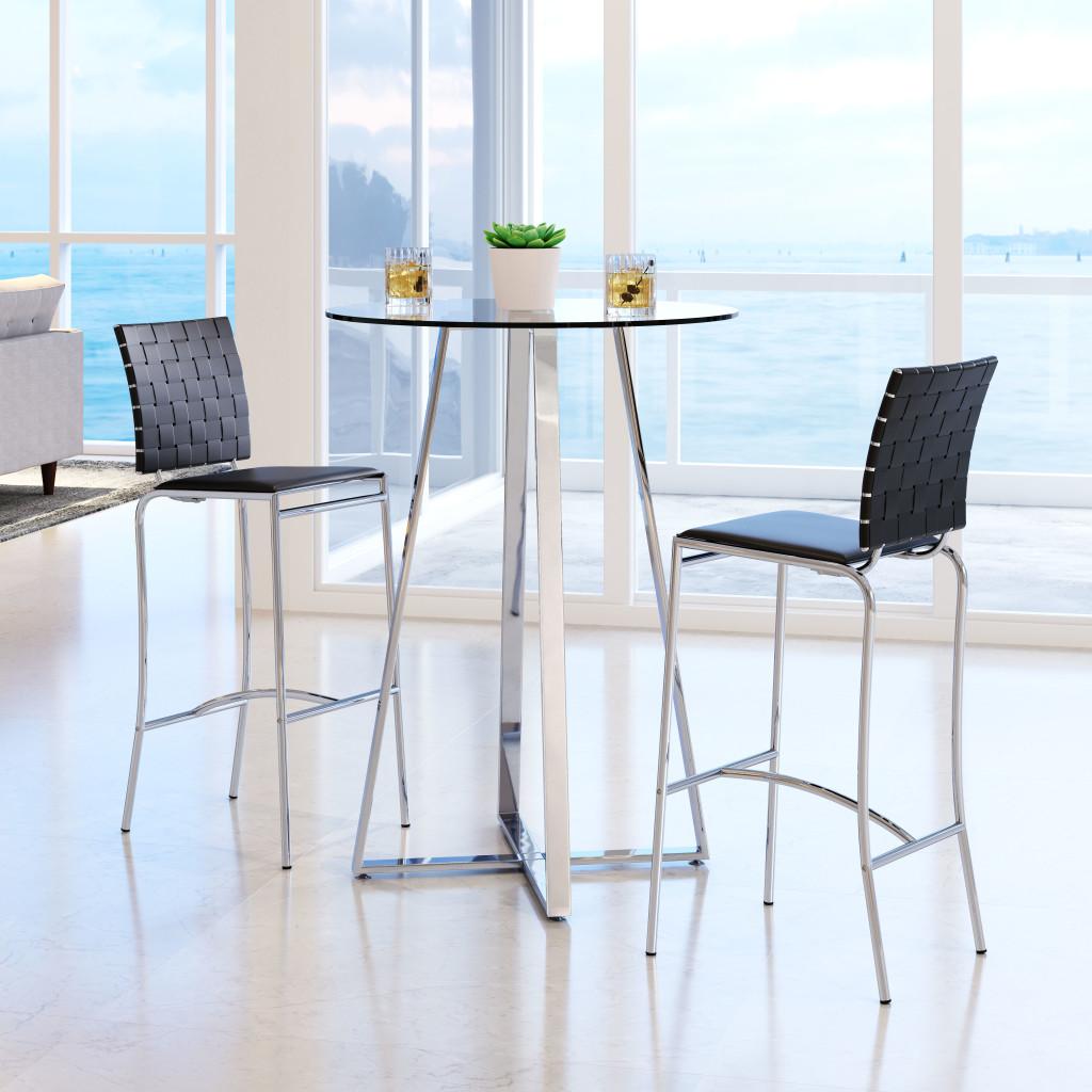 ZUO Criss Cross Barstool (Set of 2) Black